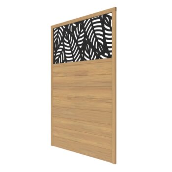 Right angle silo of 4’ x 6’ Vinyl Privacy Screen with Decorative Screen Panel Kit