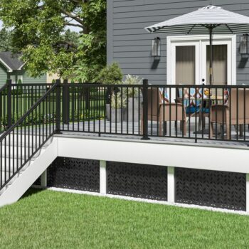 Aztek decorative screen panel under deck